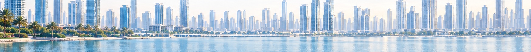 Dubai skyline viewed from a residential balcony